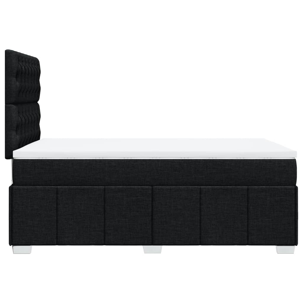 vidaXL Κρεβάτι Boxspring με Στρώμα Μαύρο 120x190 εκ. Υφασμάτινο