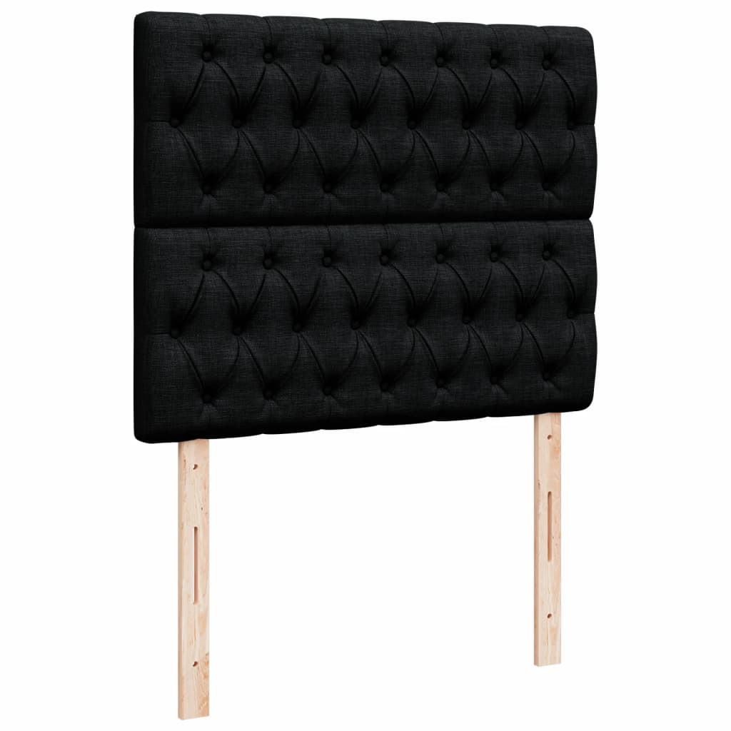 vidaXL Κρεβάτι Boxspring με Στρώμα Μαύρο 120x190 εκ. Υφασμάτινο
