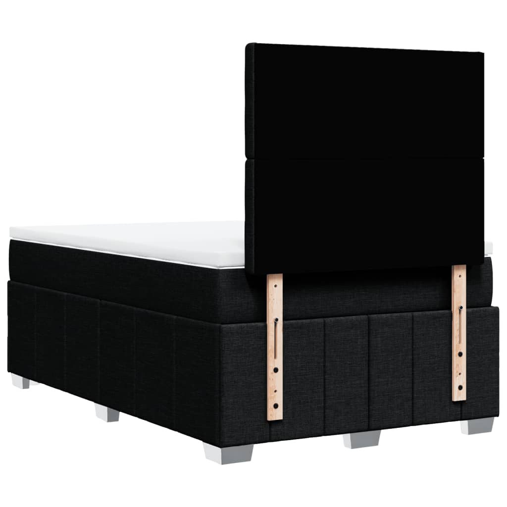 vidaXL Κρεβάτι Boxspring με Στρώμα Μαύρο 120x190 εκ. Υφασμάτινο
