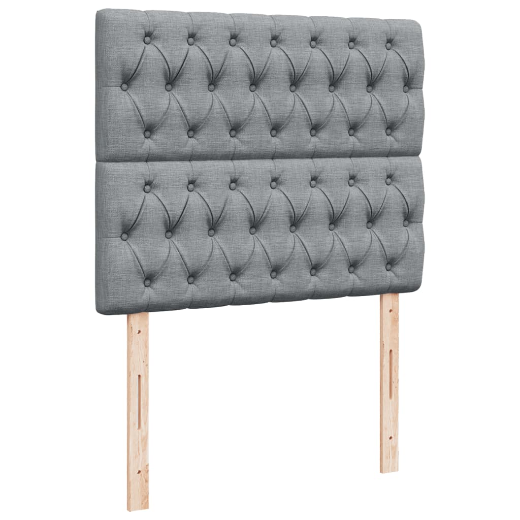 vidaXL Κρεβάτι Boxspring με Στρώμα Ανοιχτό Γκρι 120x200 εκ. Υφασμάτινο