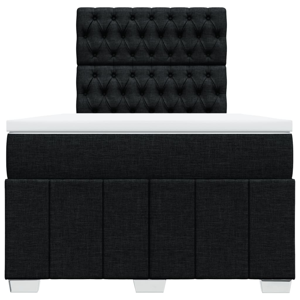 vidaXL Κρεβάτι Boxspring με Στρώμα Μαύρο 120x200 εκ. Υφασμάτινο