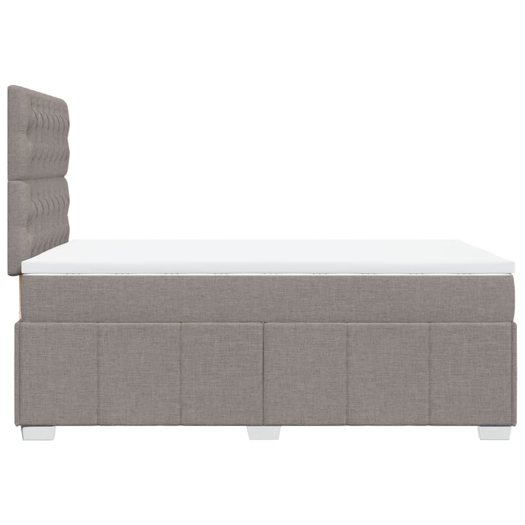 vidaXL Κρεβάτι Boxspring με Στρώμα Taupe 120x200 εκ. Υφασμάτινο