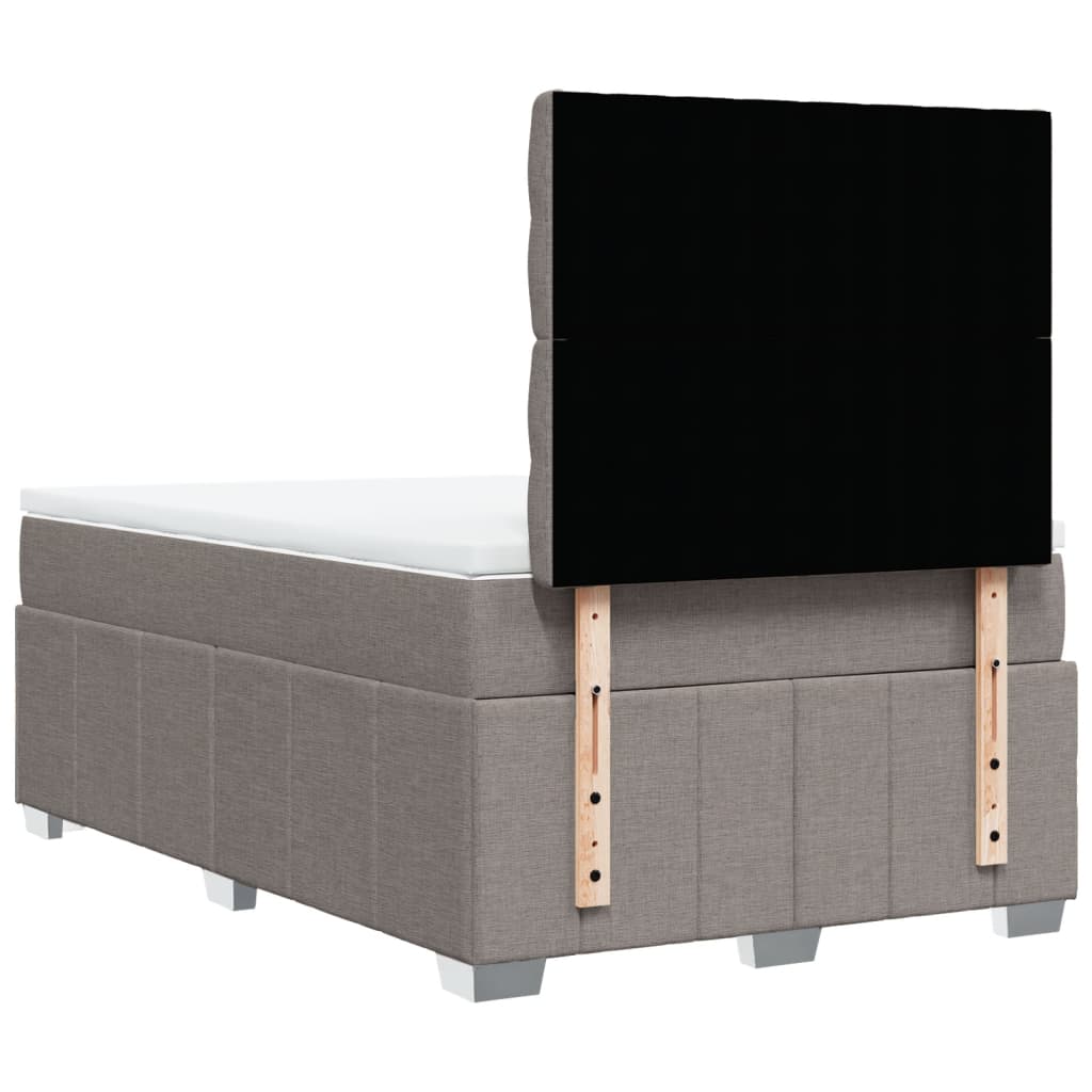 vidaXL Κρεβάτι Boxspring με Στρώμα Taupe 120x200 εκ. Υφασμάτινο