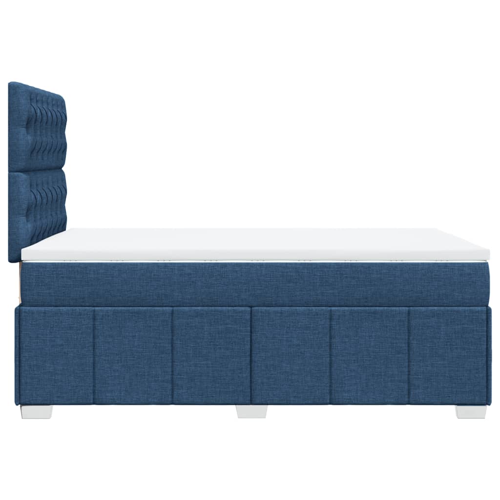 vidaXL Κρεβάτι Boxspring με Στρώμα Μπλε 120x200 εκ. Υφασμάτινο