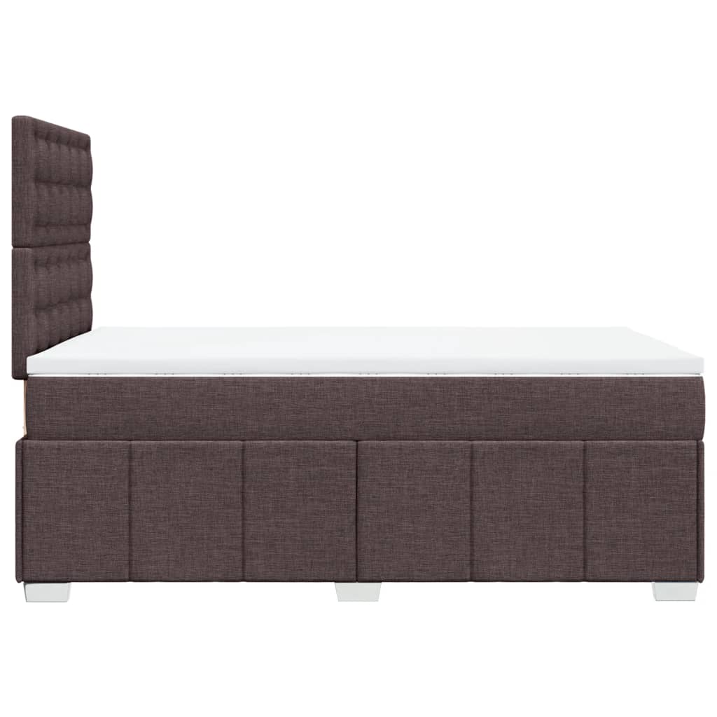 vidaXL Κρεβάτι Boxspring με Στρώμα Σκούρο Καφέ 120x200 εκ. Υφασμάτινο