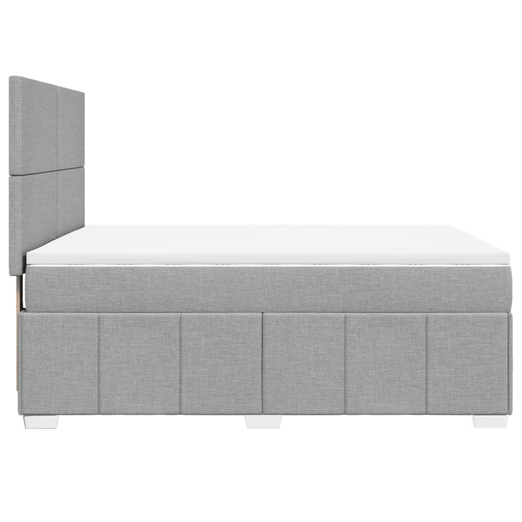 vidaXL Κρεβάτι Boxspring με Στρώμα Ανοιχτό Γκρι 140x190 εκ. Υφασμάτινο