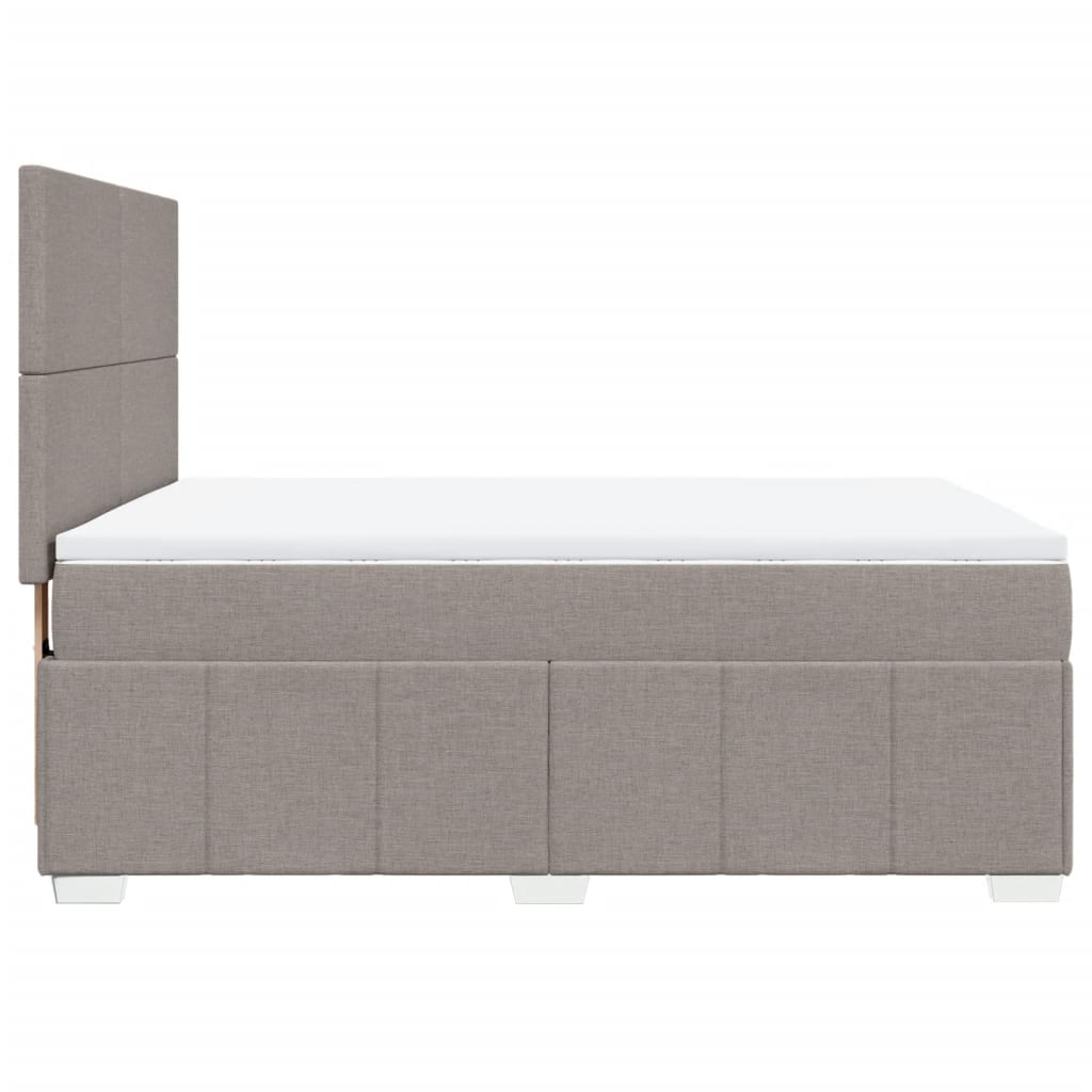 vidaXL Κρεβάτι Boxspring με Στρώμα Taupe 140x190 εκ. Υφασμάτινο