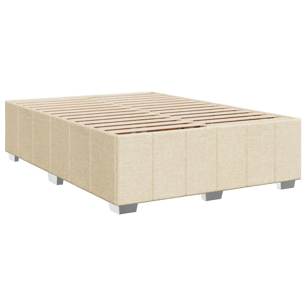 vidaXL Κρεβάτι Boxspring με Στρώμα Κρεμ 140x190 εκ. Υφασμάτινο