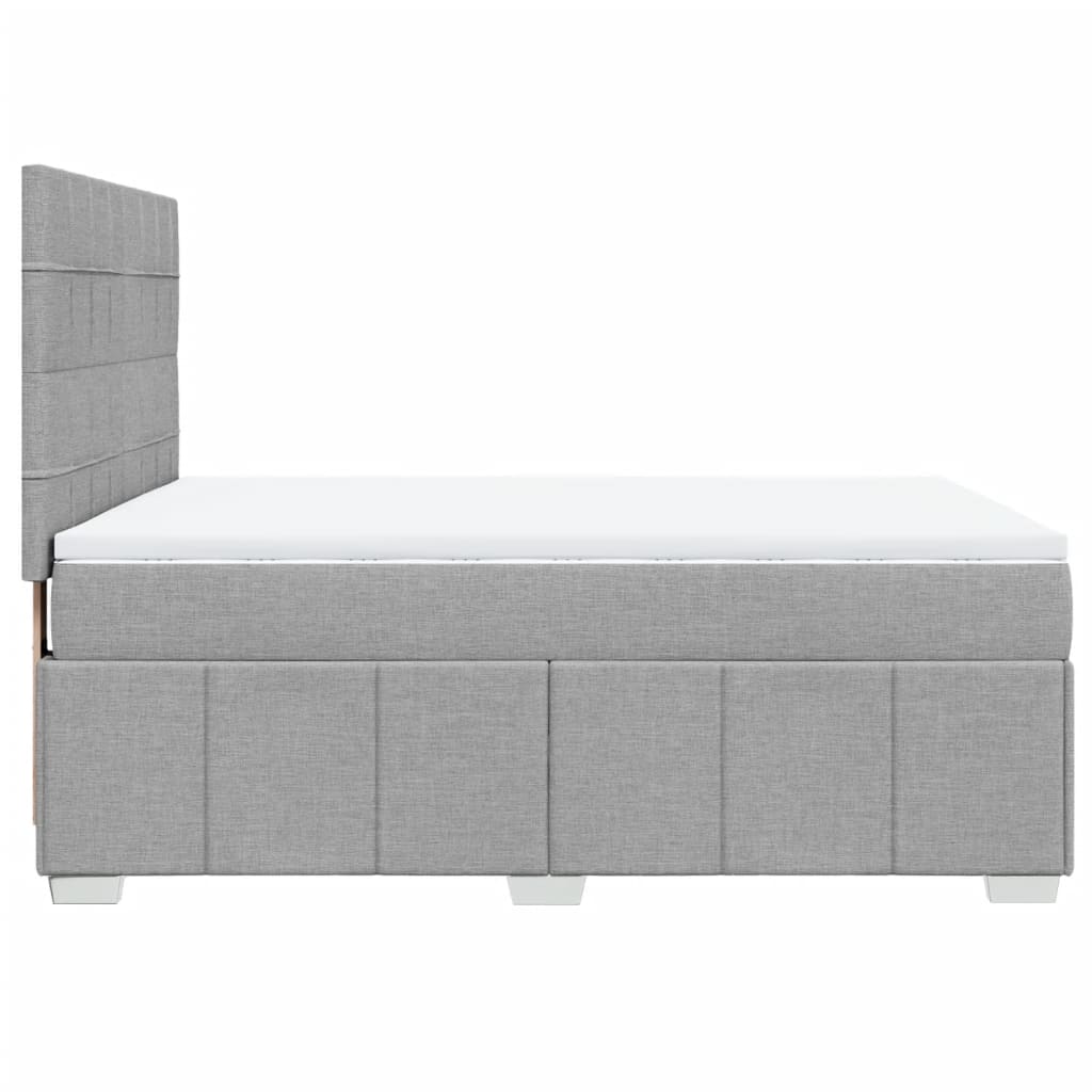 vidaXL Κρεβάτι Boxspring με Στρώμα Ανοιχτό Γκρι 140x190 εκ. Υφασμάτινο