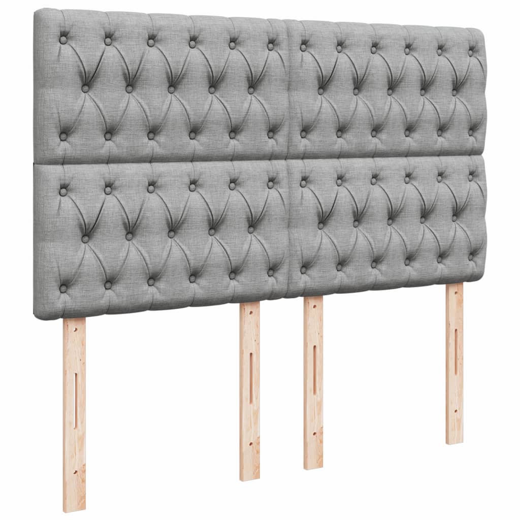 vidaXL Κρεβάτι Boxspring με Στρώμα Ανοιχτό Γκρι 140x190 εκ. Υφασμάτινο