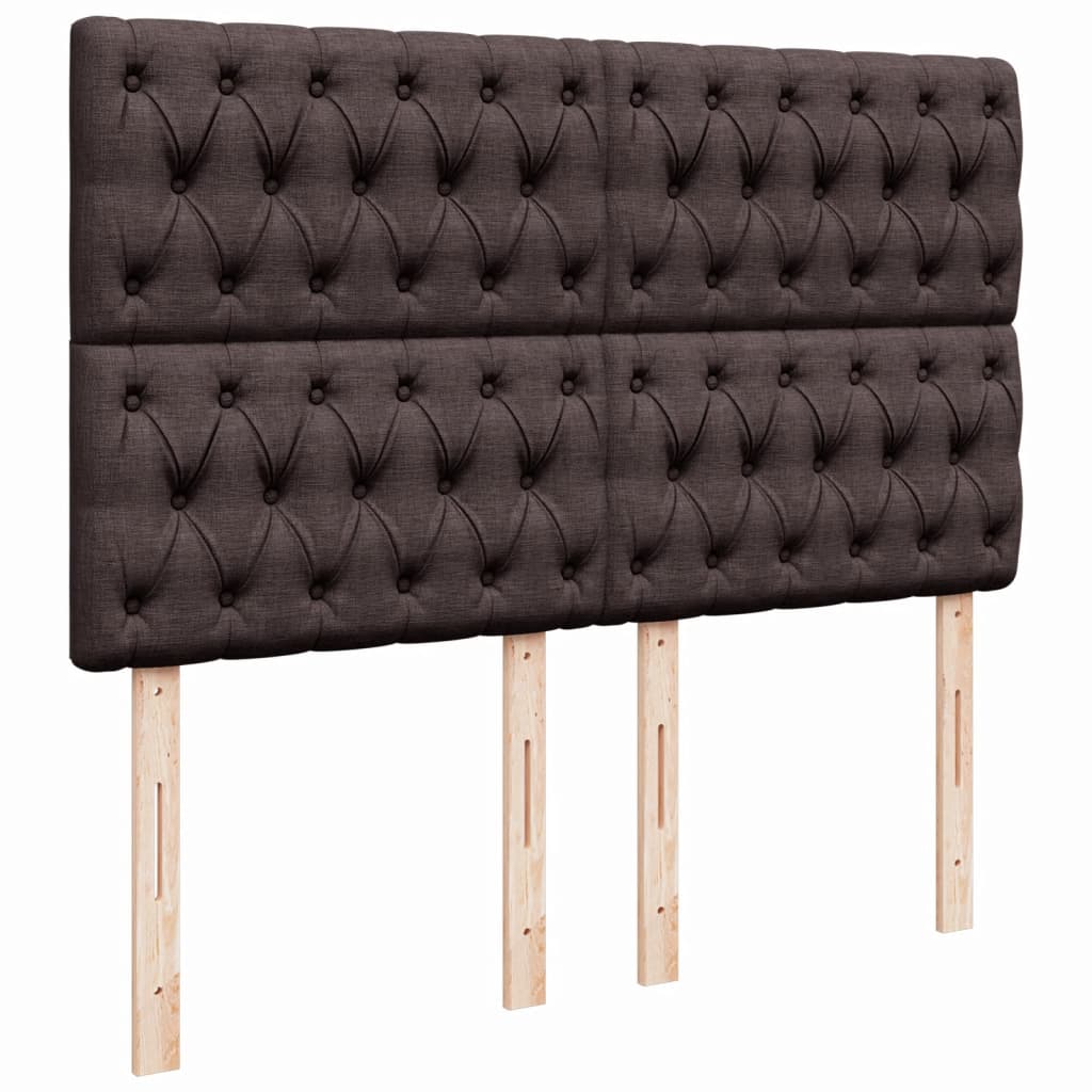 vidaXL Κρεβάτι Boxspring με Στρώμα Σκούρο Καφέ 140x190 εκ. Υφασμάτινο