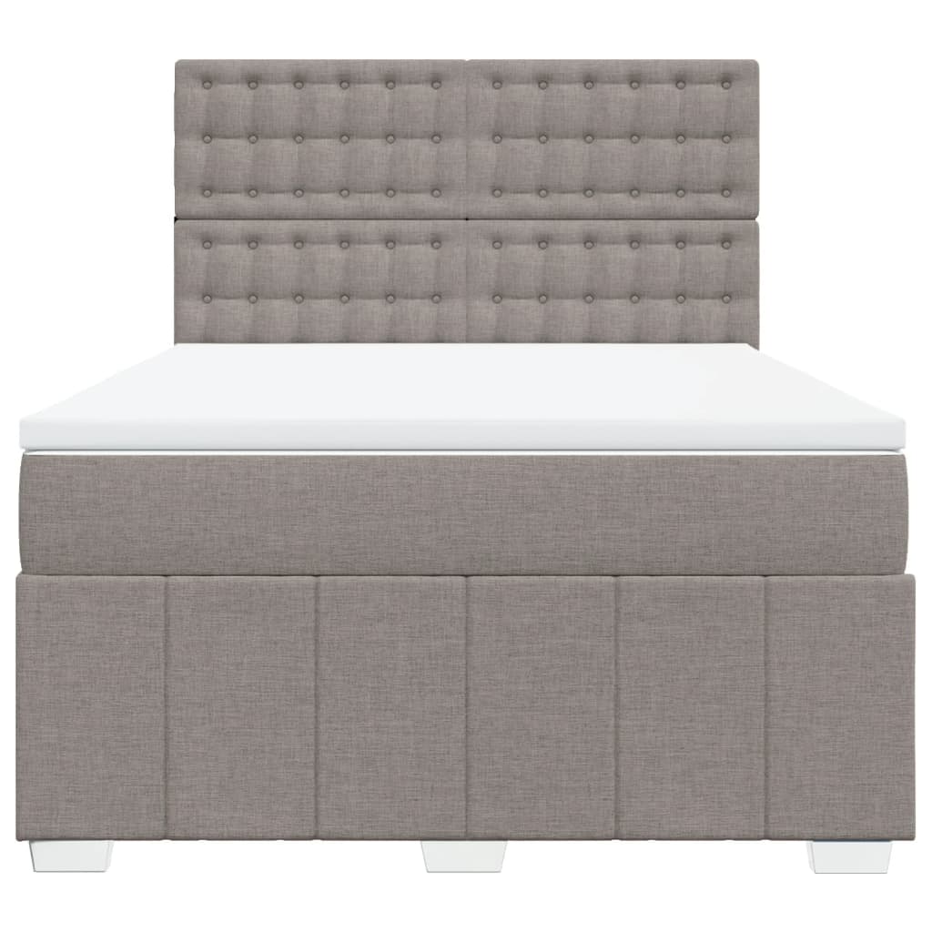 vidaXL Κρεβάτι Boxspring με Στρώμα Taupe 140x190 εκ. Υφασμάτινο