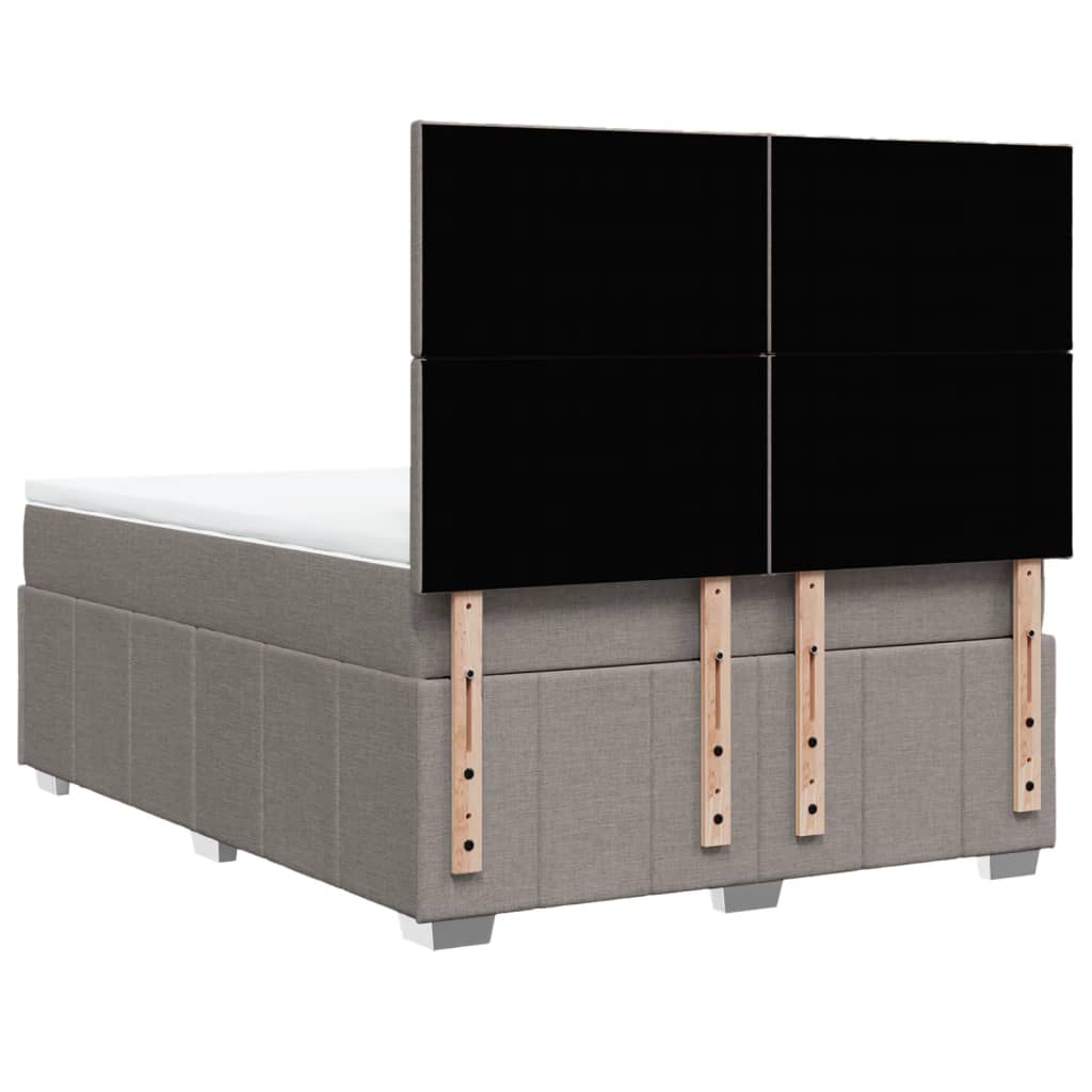 vidaXL Κρεβάτι Boxspring με Στρώμα Taupe 140x200 εκ. Υφασμάτινο