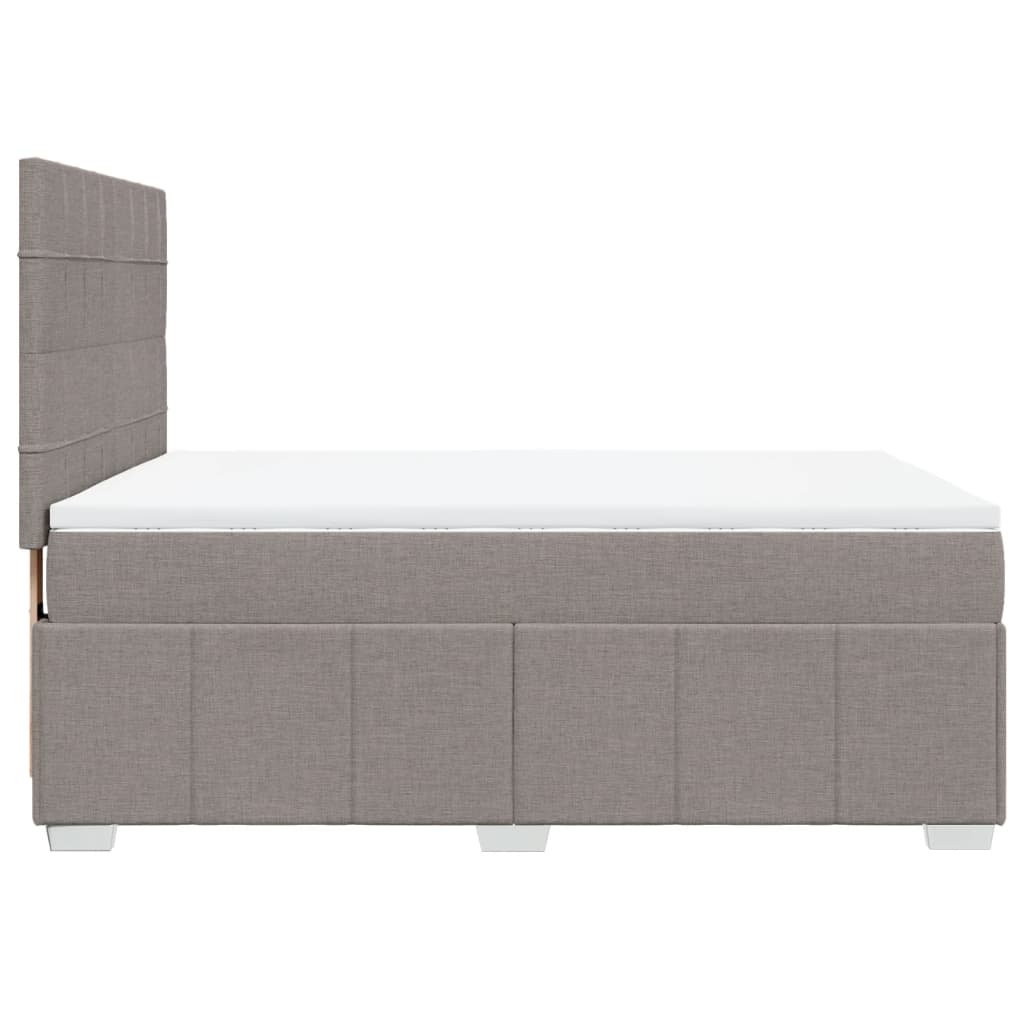 vidaXL Κρεβάτι Boxspring με Στρώμα Taupe 140x200 εκ. Υφασμάτινο