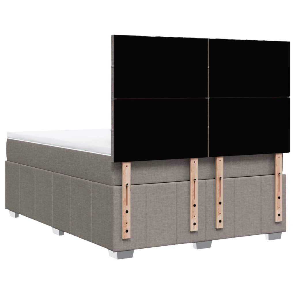 vidaXL Κρεβάτι Boxspring με Στρώμα Taupe 140x200 εκ. Υφασμάτινο