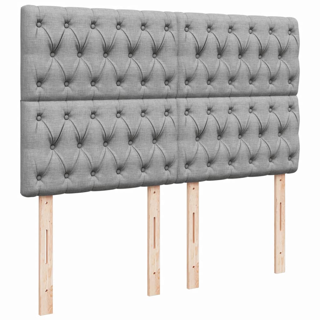 vidaXL Κρεβάτι Boxspring με Στρώμα Ανοιχτό Γκρι 140x200 εκ. Υφασμάτινο