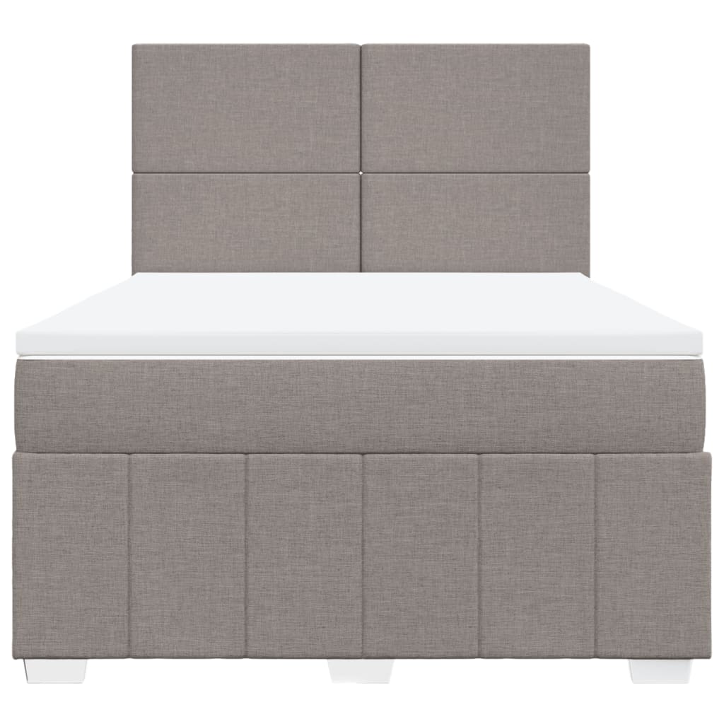 vidaXL Κρεβάτι Boxspring με Στρώμα Taupe 160x200 εκ. Υφασμάτινο