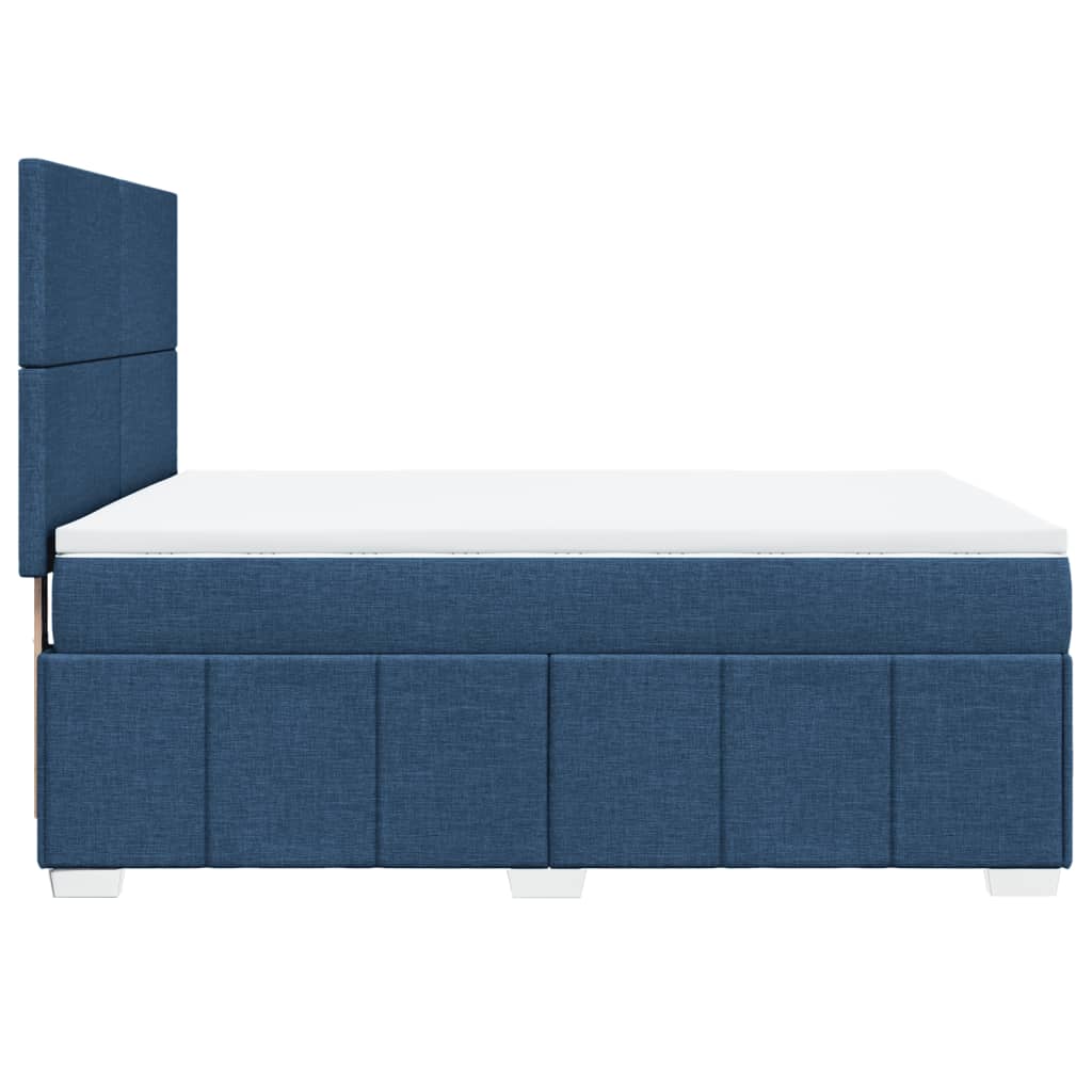 vidaXL Κρεβάτι Boxspring με Στρώμα Μπλε 160x200 εκ. Υφασμάτινο