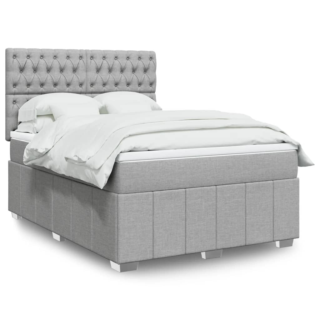 vidaXL Κρεβάτι Boxspring με Στρώμα Αν. Πράσινο 160x200εκ Υφασμάτινο