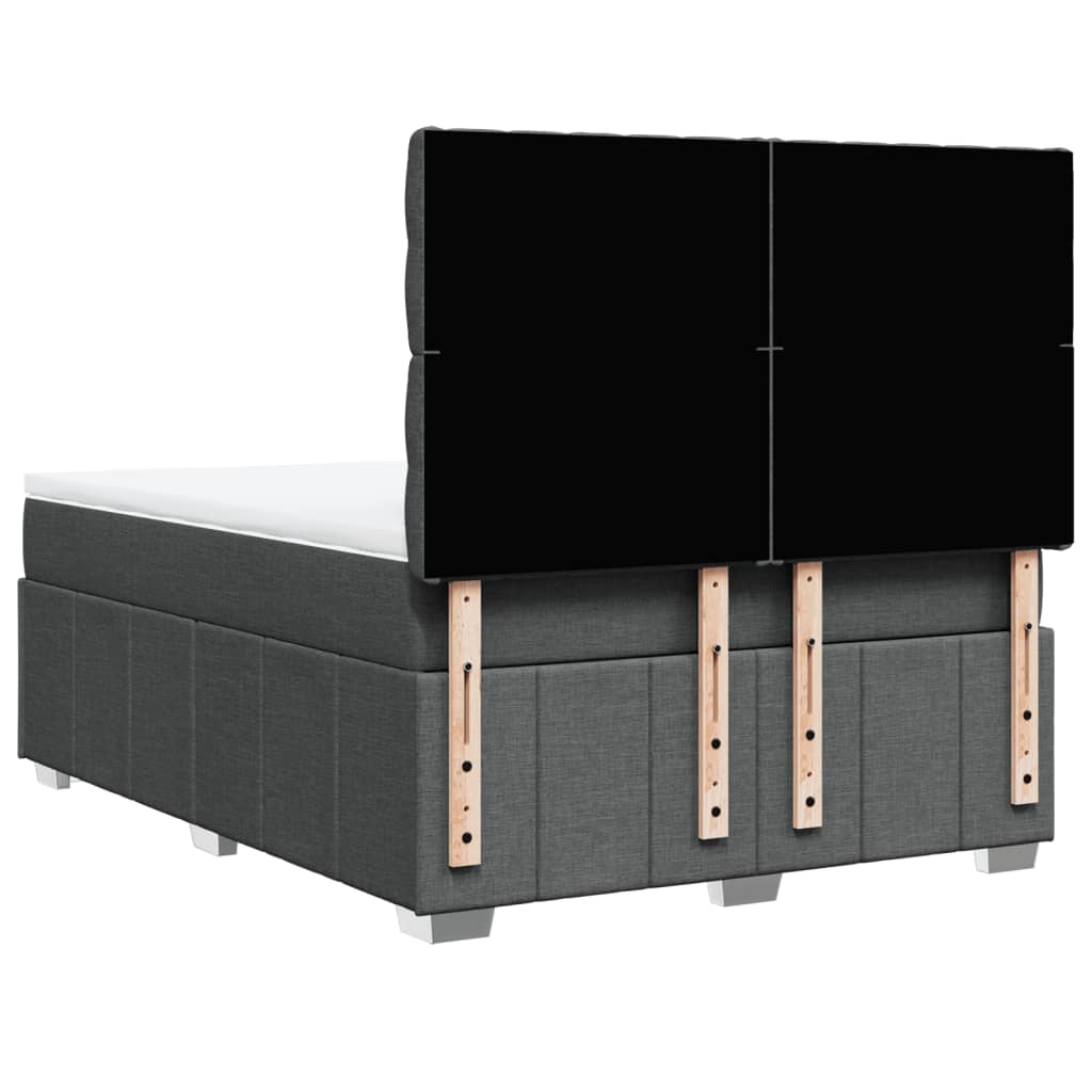 vidaXL Κρεβάτι Boxspring με Στρώμα Σκούρο Γκρι 160x200 εκ Υφασμάτινο