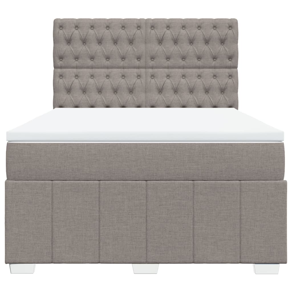 vidaXL Κρεβάτι Boxspring με Στρώμα Taupe 160x200 εκ. Υφασμάτινο