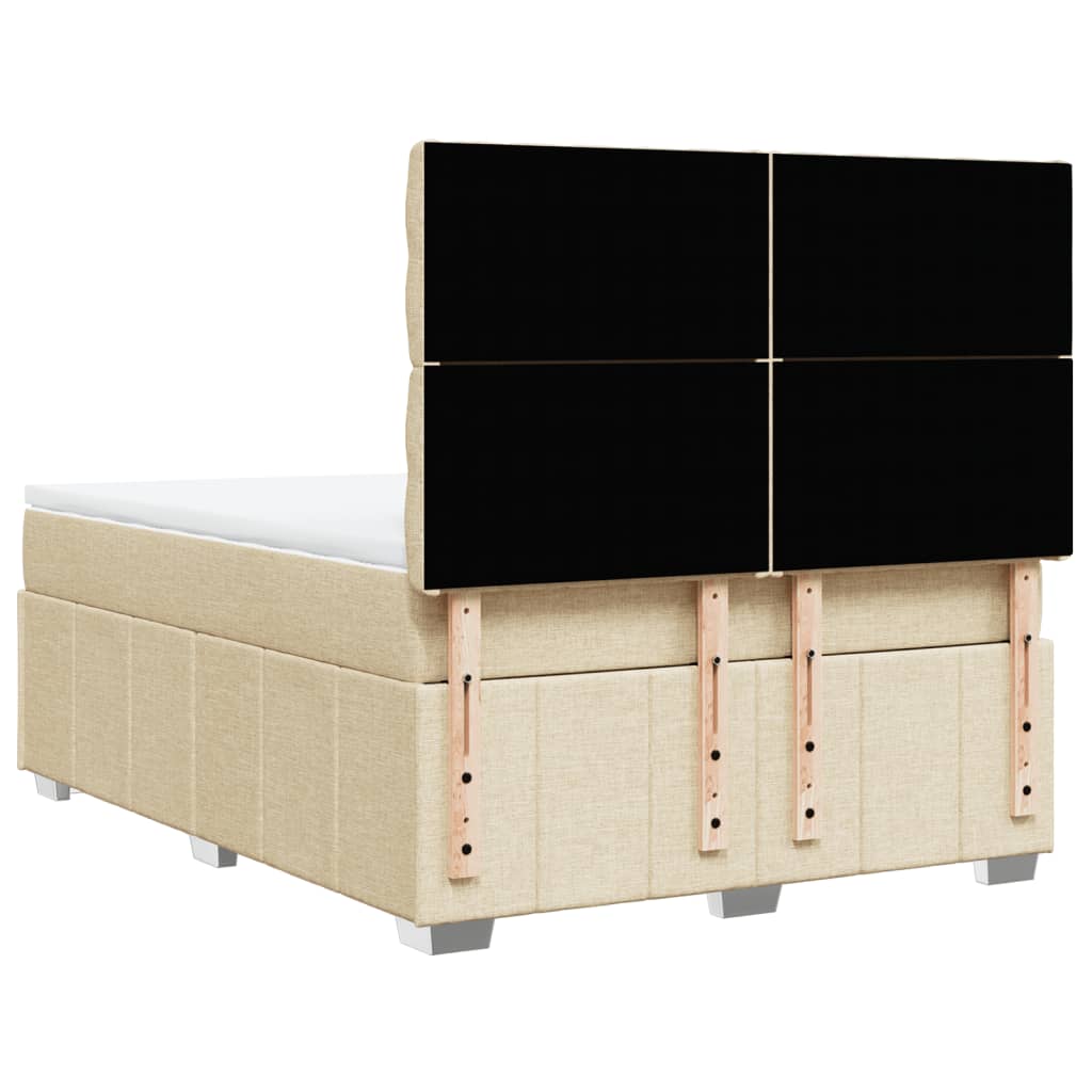vidaXL Κρεβάτι Boxspring με Στρώμα Κρεμ 160x200 εκ. Υφασμάτινο
