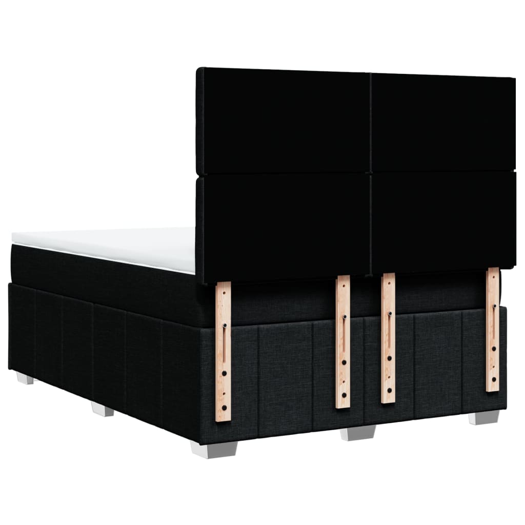vidaXL Κρεβάτι Boxspring με Στρώμα Μαύρο 160x200 εκ. Υφασμάτινο