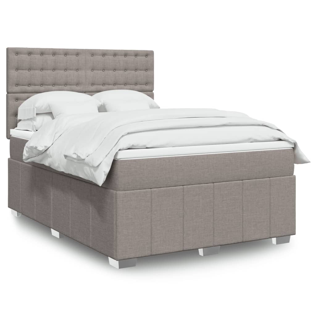 vidaXL Κρεβάτι Boxspring με Στρώμα Taupe 160x200 εκ. Υφασμάτινο