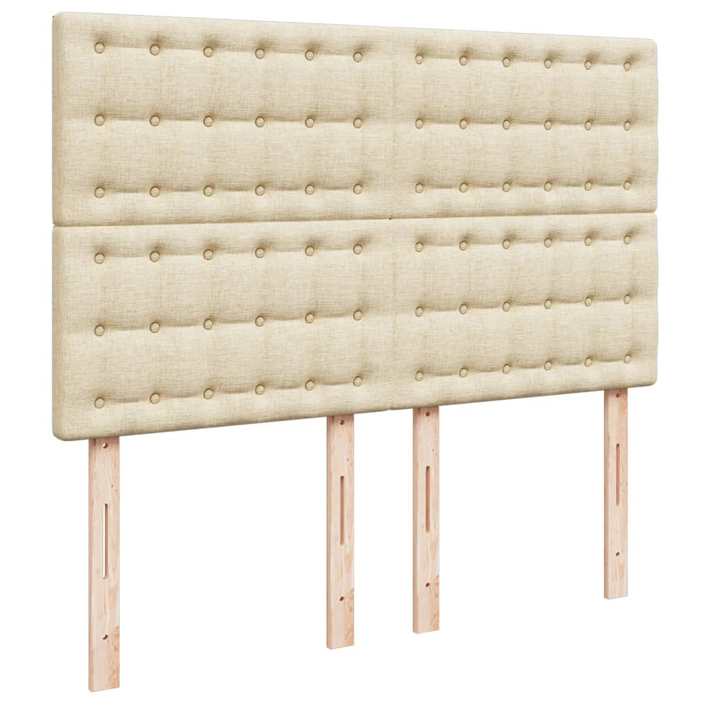 vidaXL Κρεβάτι Boxspring με Στρώμα Κρεμ 160x200 εκ. Υφασμάτινο