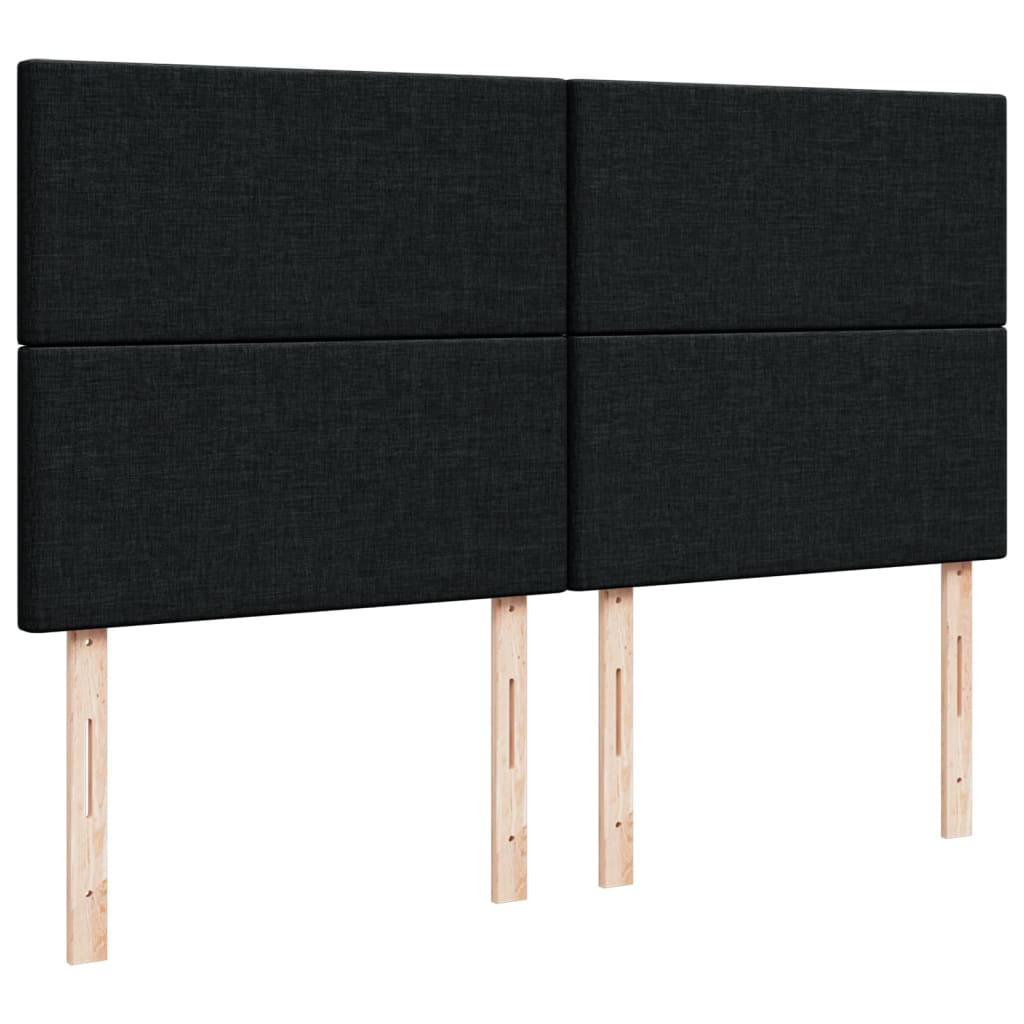 vidaXL Κρεβάτι Boxspring με Στρώμα Μαύρο 180x200 εκ. Υφασμάτινο