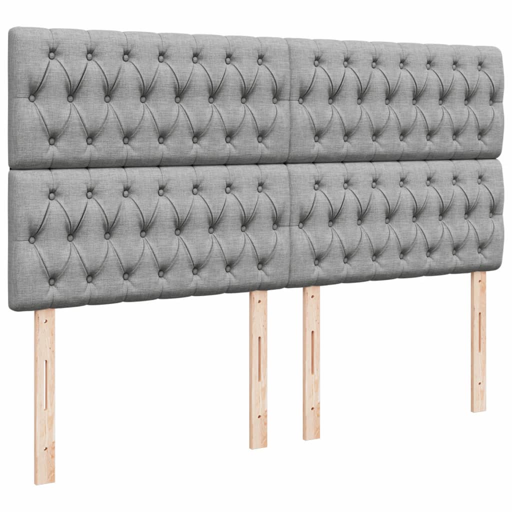vidaXL Κρεβάτι Boxspring με Στρώμα Ανοιχτό Γκρι 180x200 εκ. Υφασμάτινο