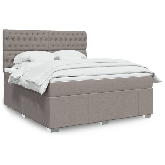 vidaXL Κρεβάτι Boxspring με Στρώμα Taupe 180x200 εκ. Υφασμάτινο