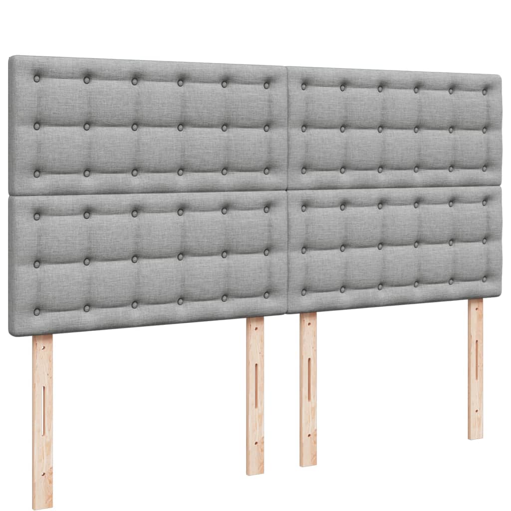 vidaXL Κρεβάτι Boxspring με Στρώμα Ανοιχτό Γκρι 180x200 εκ. Υφασμάτινο
