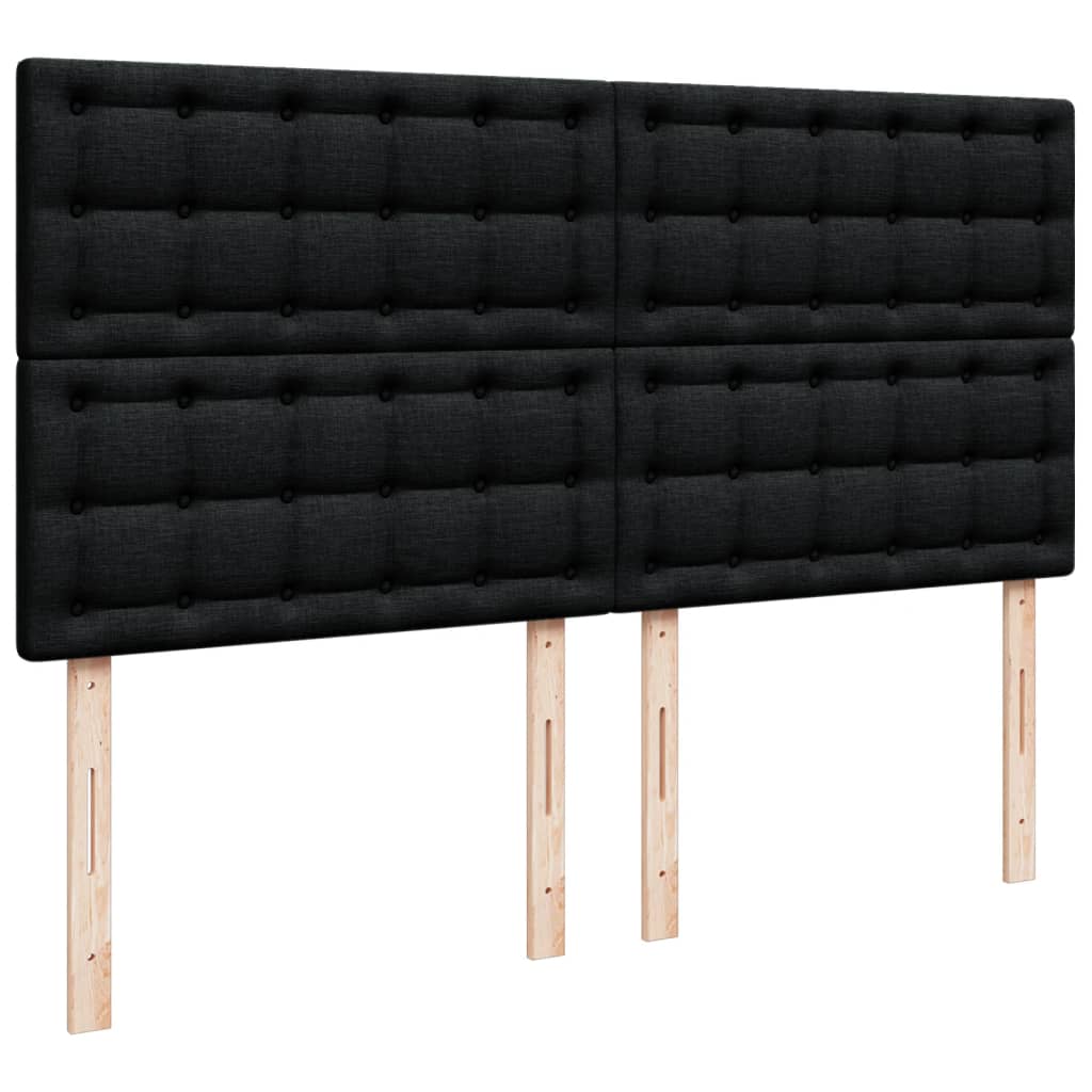 vidaXL Κρεβάτι Boxspring με Στρώμα Μαύρο 180x200 εκ. Υφασμάτινο