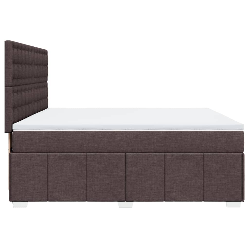 vidaXL Κρεβάτι Boxspring με Στρώμα Σκούρο Καφέ 180x200 εκ Υφασμάτινο