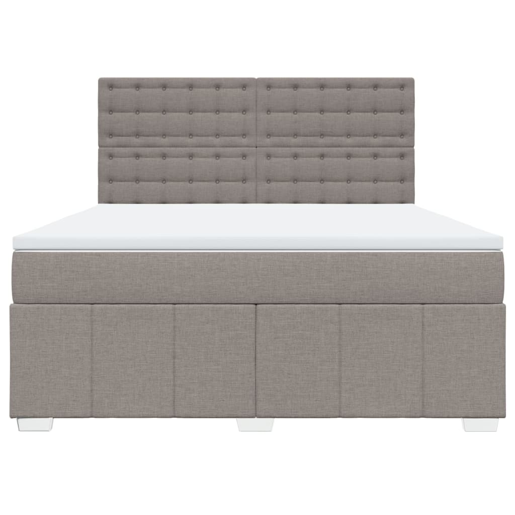 vidaXL Κρεβάτι Boxspring με Στρώμα Taupe 180x200 εκ. Υφασμάτινο