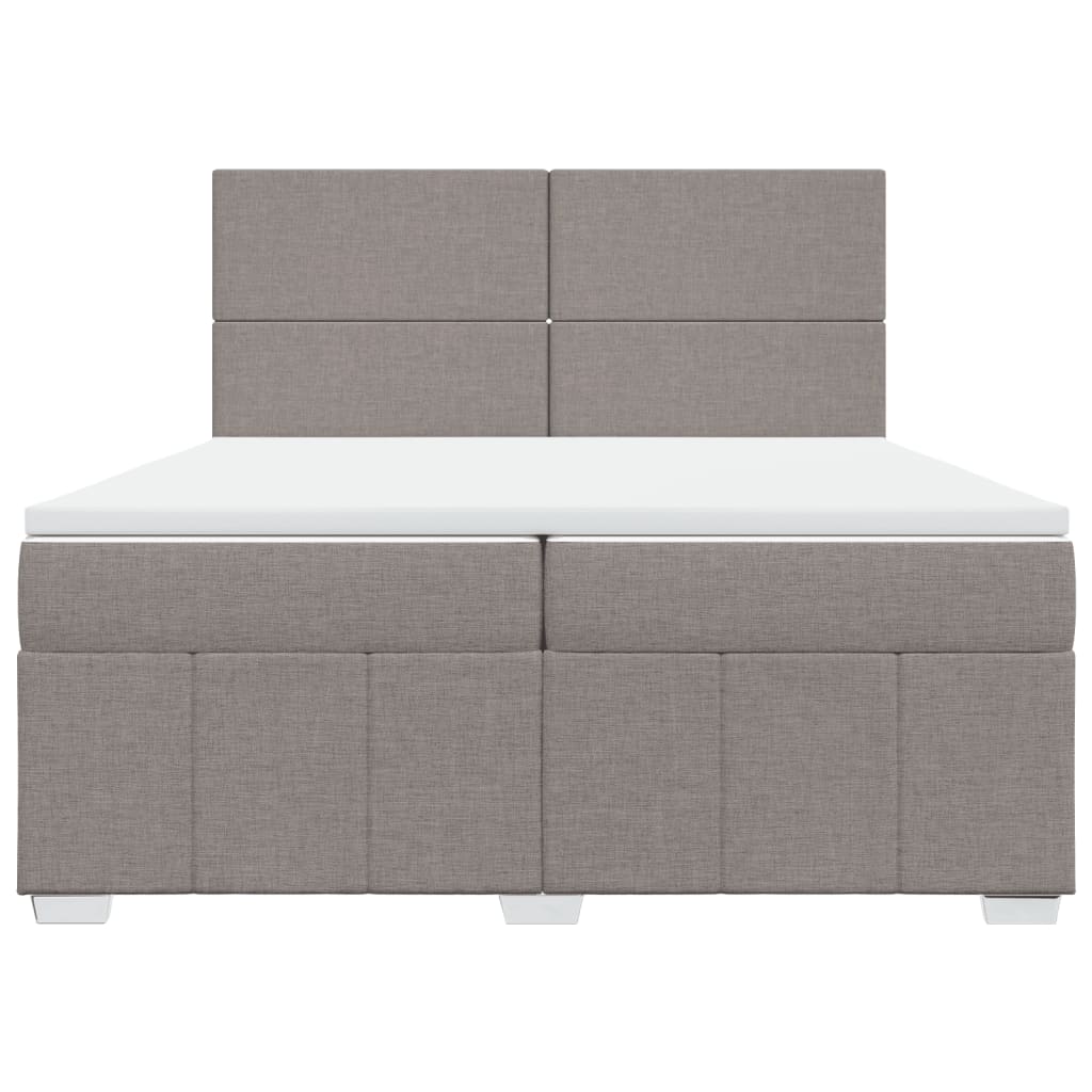 vidaXL Κρεβάτι Boxspring με Στρώμα Taupe 200x200 εκ. Υφασμάτινο