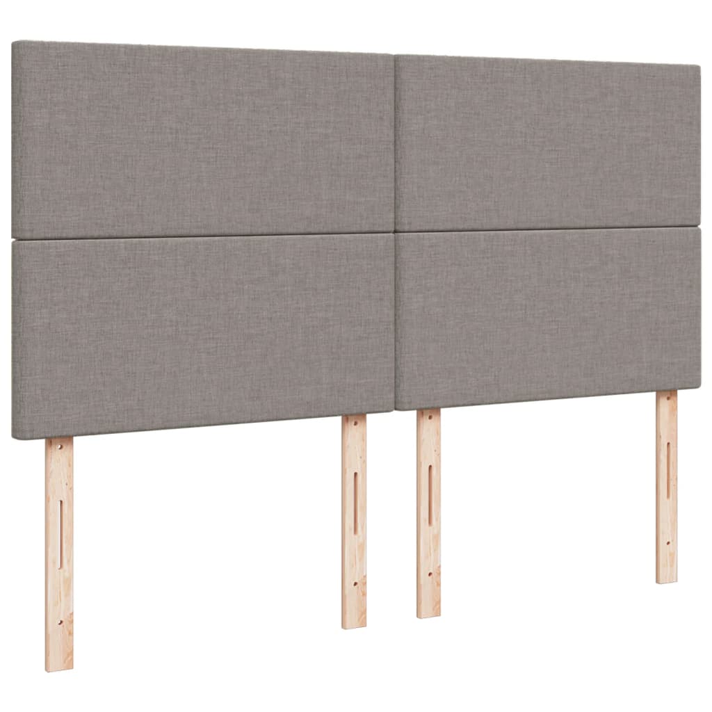vidaXL Κρεβάτι Boxspring με Στρώμα Taupe 200x200 εκ. Υφασμάτινο