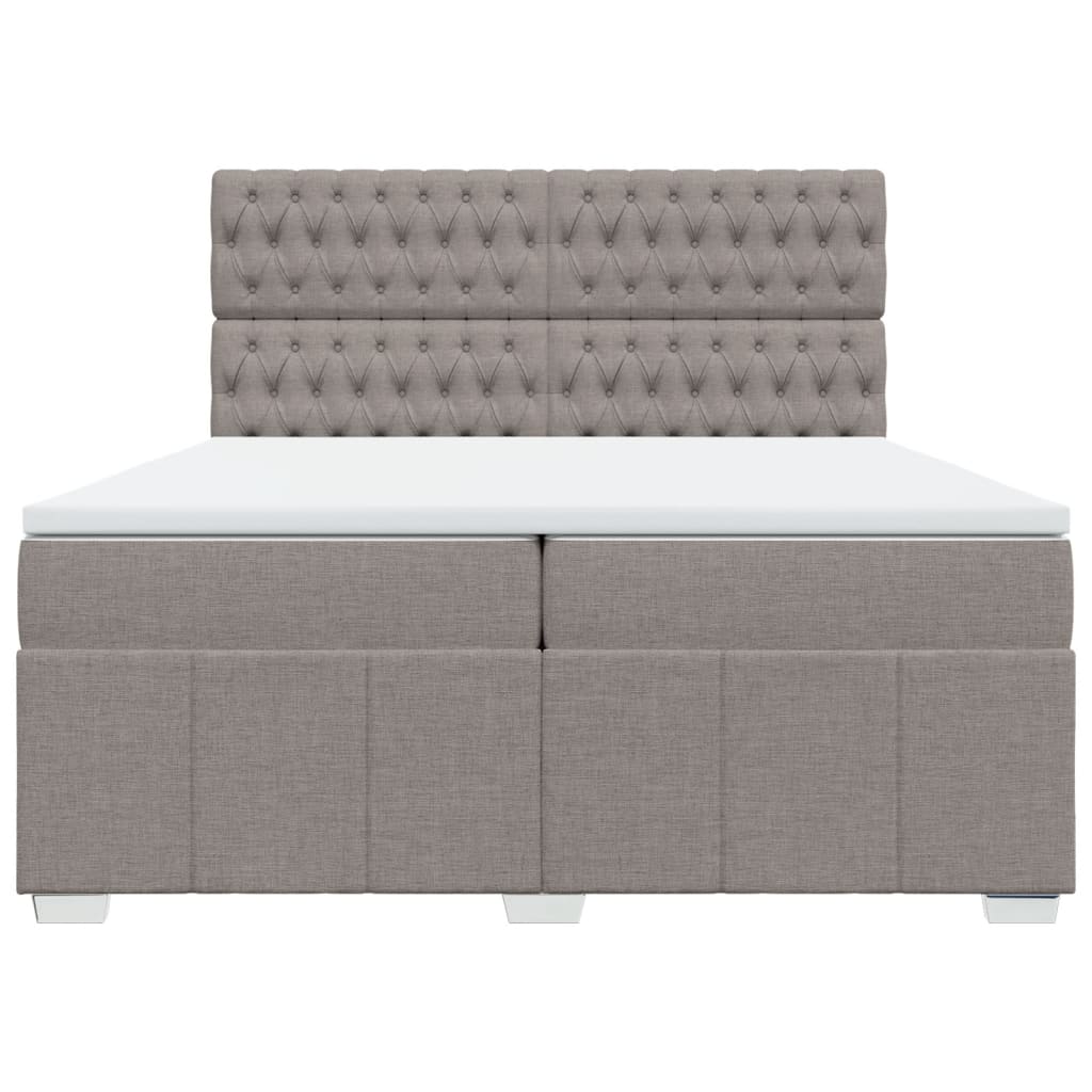 vidaXL Κρεβάτι Boxspring με Στρώμα Taupe 200x200 εκ. Υφασμάτινο