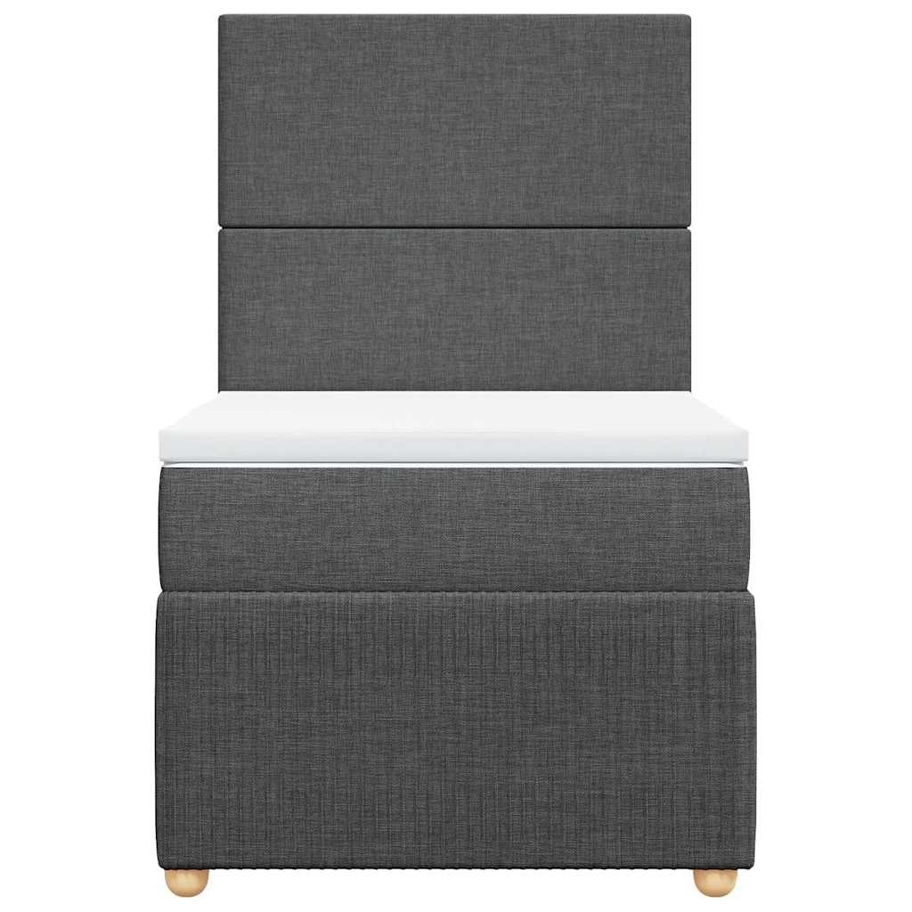 vidaXL Κρεβάτι Boxspring με Στρώμα Σκούρο Γκρι 80x200 εκ. Υφασμάτινο