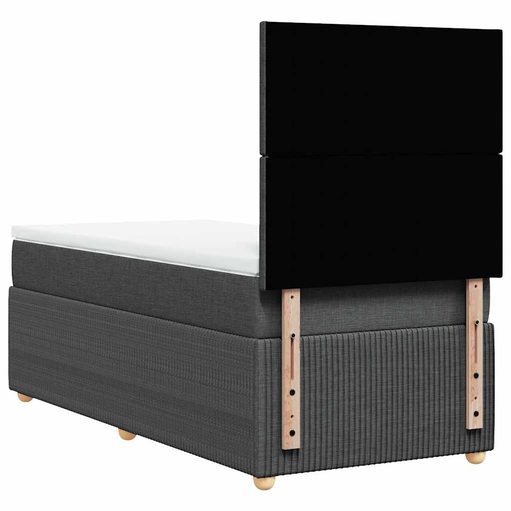 vidaXL Κρεβάτι Boxspring με Στρώμα Σκούρο Γκρι 80x200 εκ. Υφασμάτινο