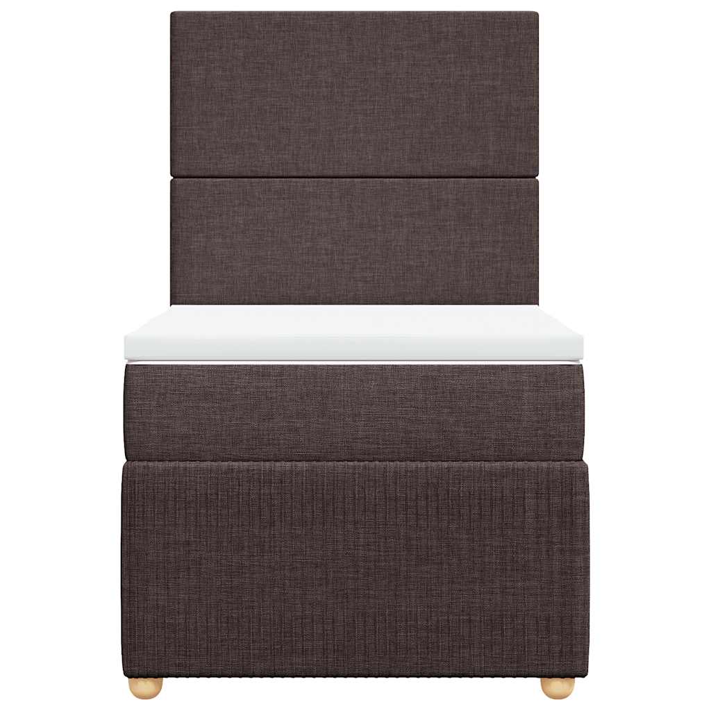 vidaXL Κρεβάτι Boxspring με Στρώμα Σκούρο Καφέ 80x200 εκ. Υφασμάτινο