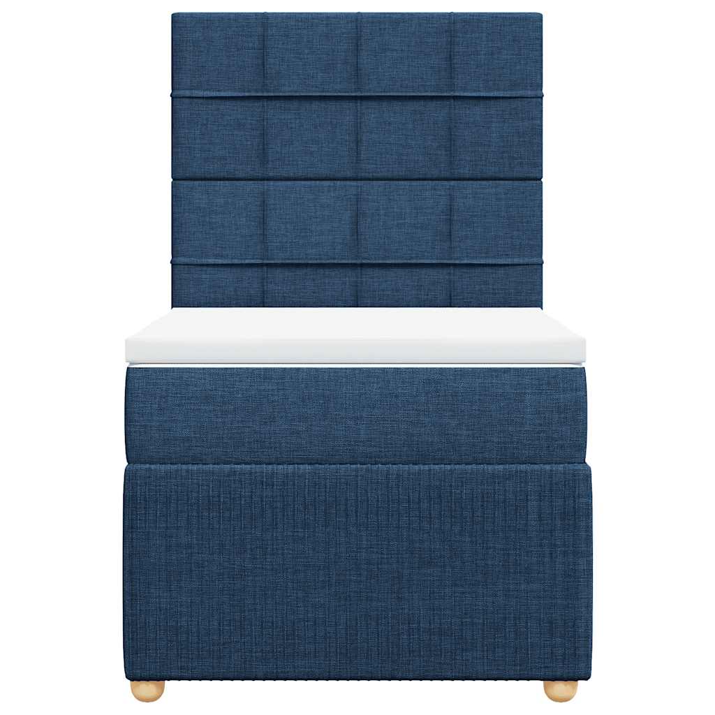 vidaXL Κρεβάτι Boxspring με Στρώμα Μπλε 80x200 εκ. Υφασμάτινο