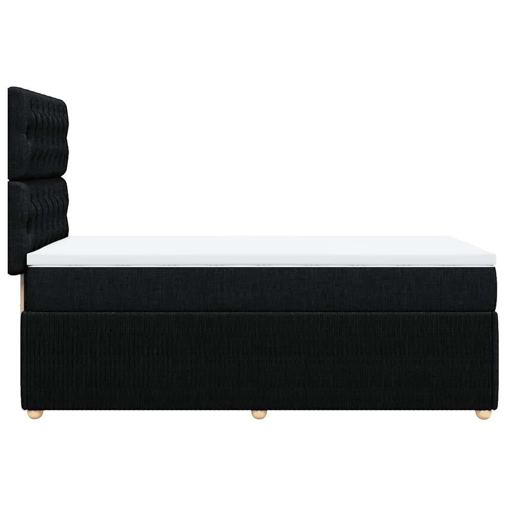 vidaXL Κρεβάτι Boxspring με Στρώμα Μαύρο 80 x 200 εκ. Υφασμάτινο