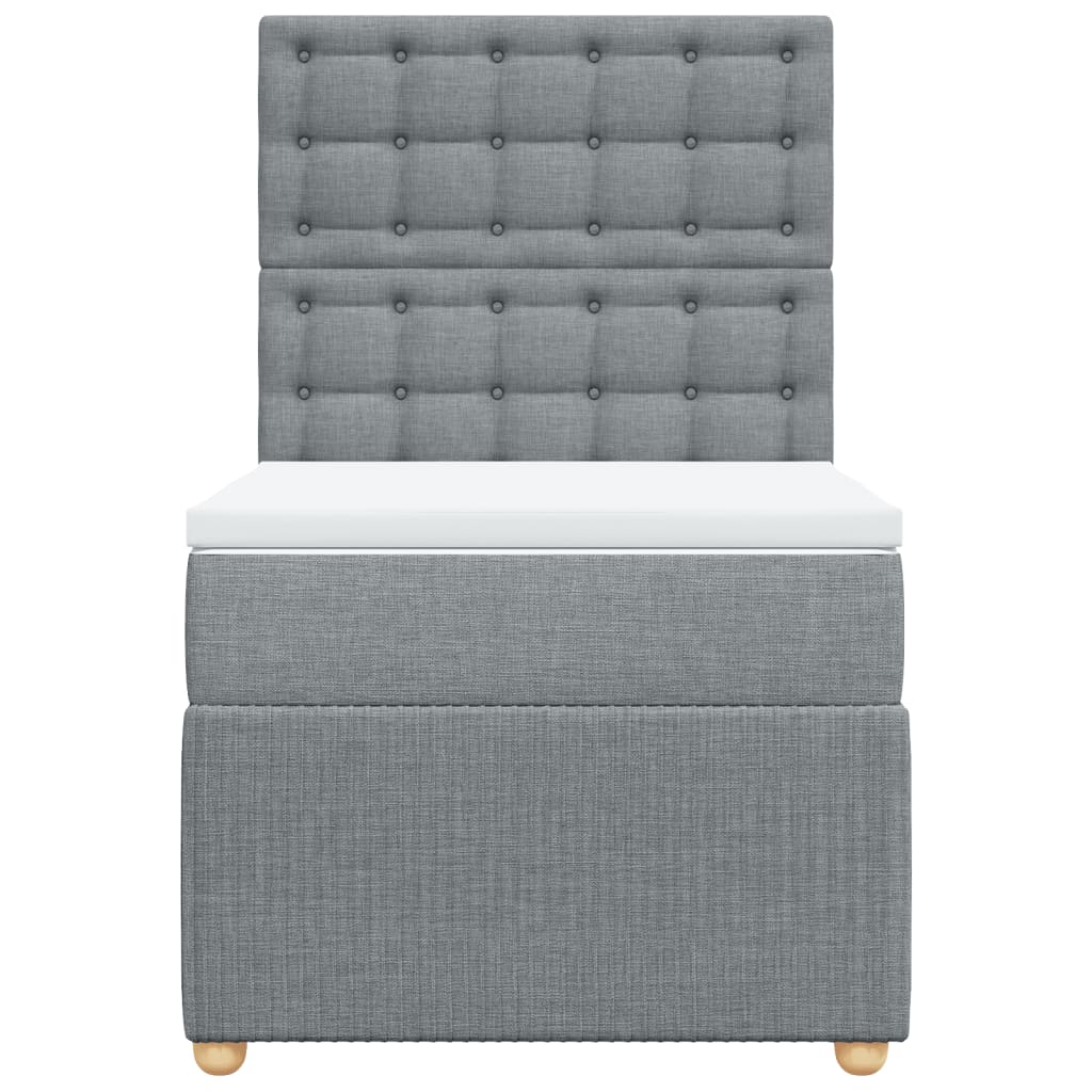 vidaXL Κρεβάτι Boxspring με Στρώμα Ανοιχτό Γκρι 80x200 εκ. Υφασμάτινο