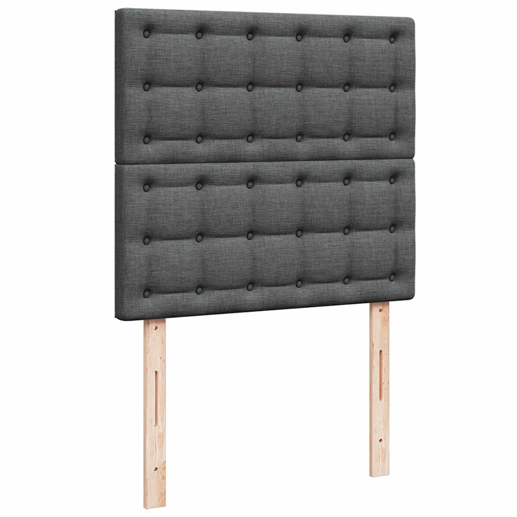 vidaXL Κρεβάτι Boxspring με Στρώμα Σκούρο Γκρι 80x200 εκ. Υφασμάτινο