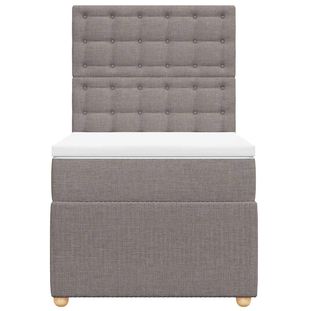 vidaXL Κρεβάτι Boxspring με Στρώμα Taupe 80x200 εκ. Υφασμάτινο