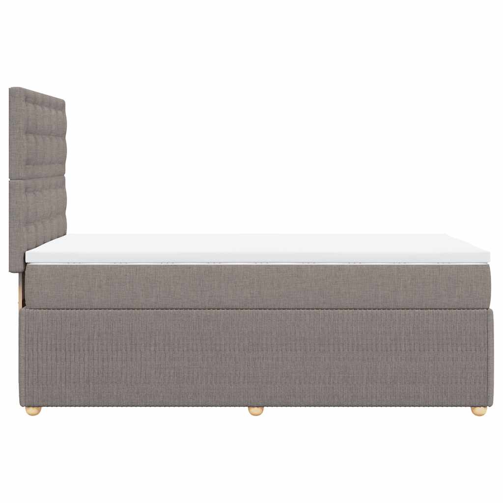 vidaXL Κρεβάτι Boxspring με Στρώμα Taupe 80x200 εκ. Υφασμάτινο