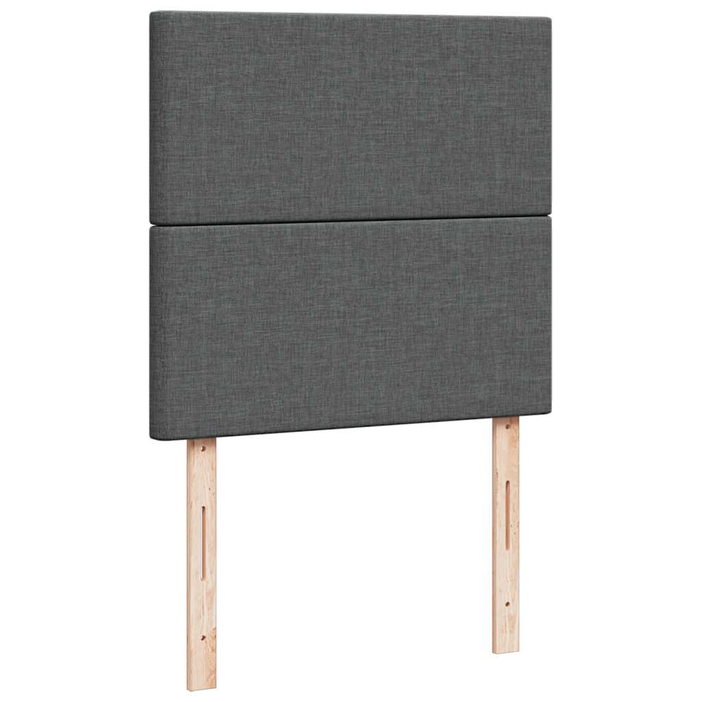 vidaXL Κρεβάτι Boxspring με Στρώμα Σκούρο Γκρι 90x190 εκ. Υφασμάτινο