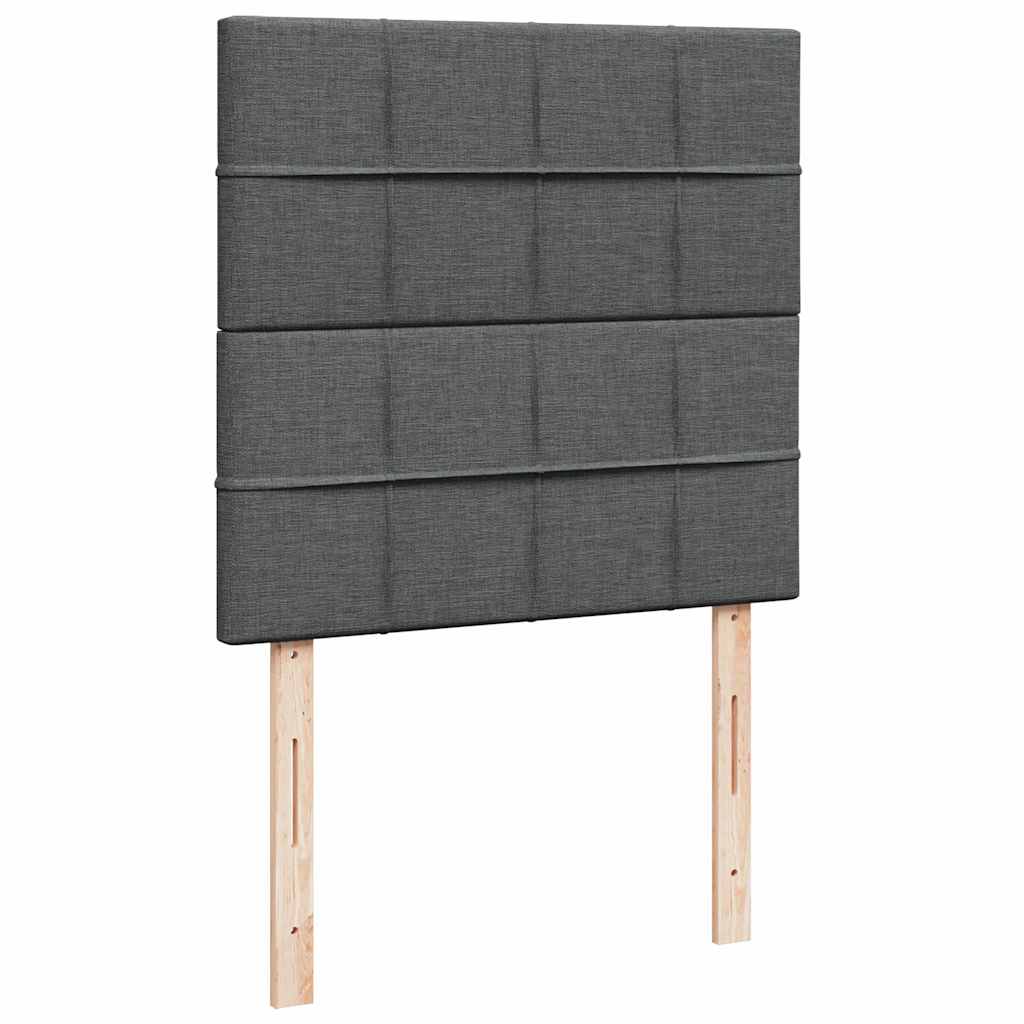 vidaXL Κρεβάτι Boxspring με Στρώμα Σκούρο Γκρι 90x190 εκ. Υφασμάτινο